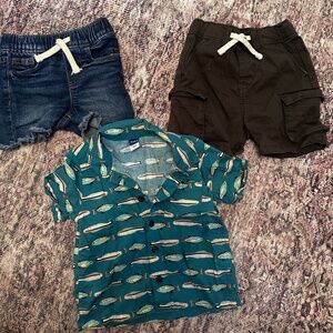 18-24 month boys shorts and button up